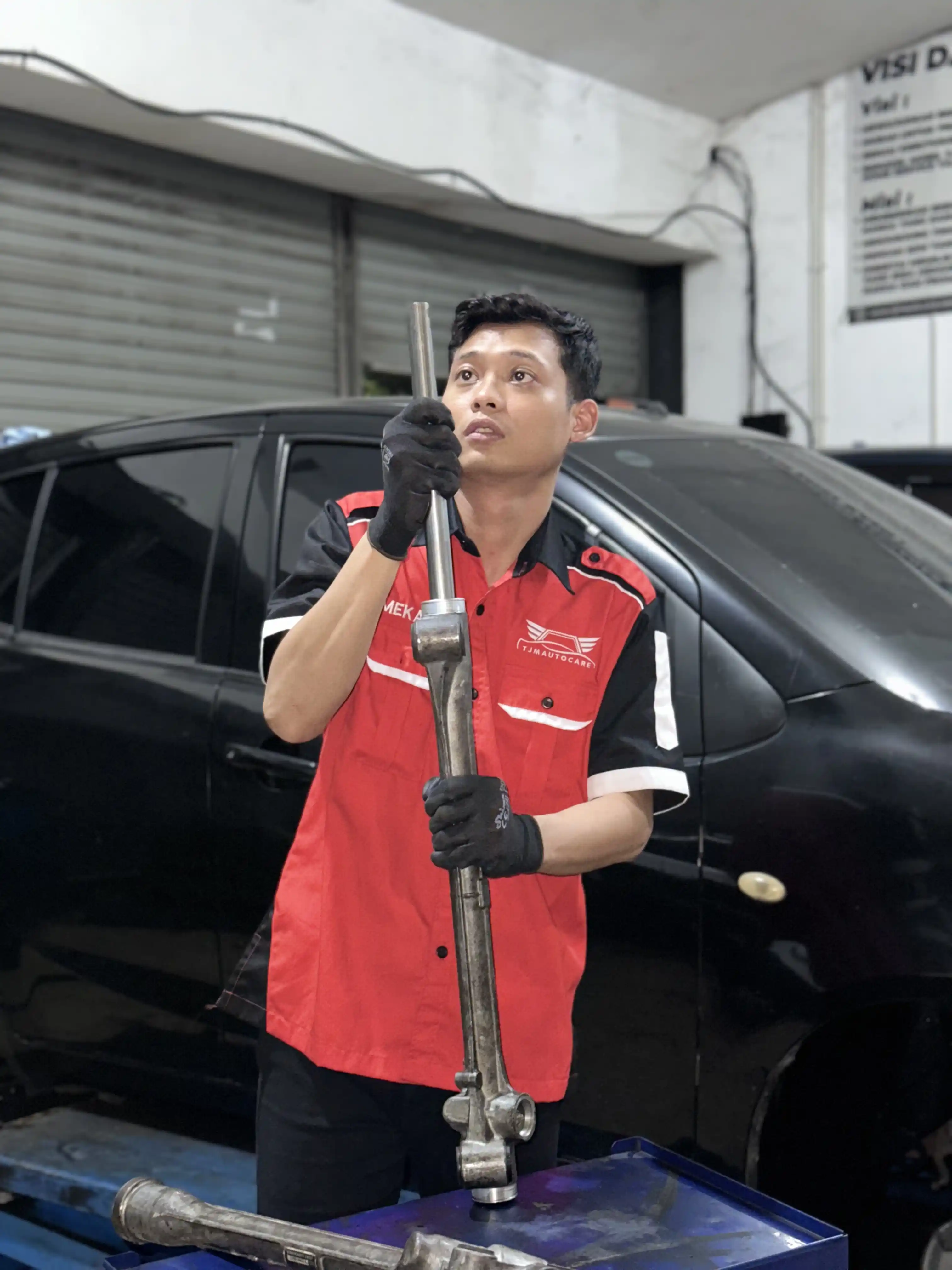 Inspeksi kualitas perbaikan rack steer