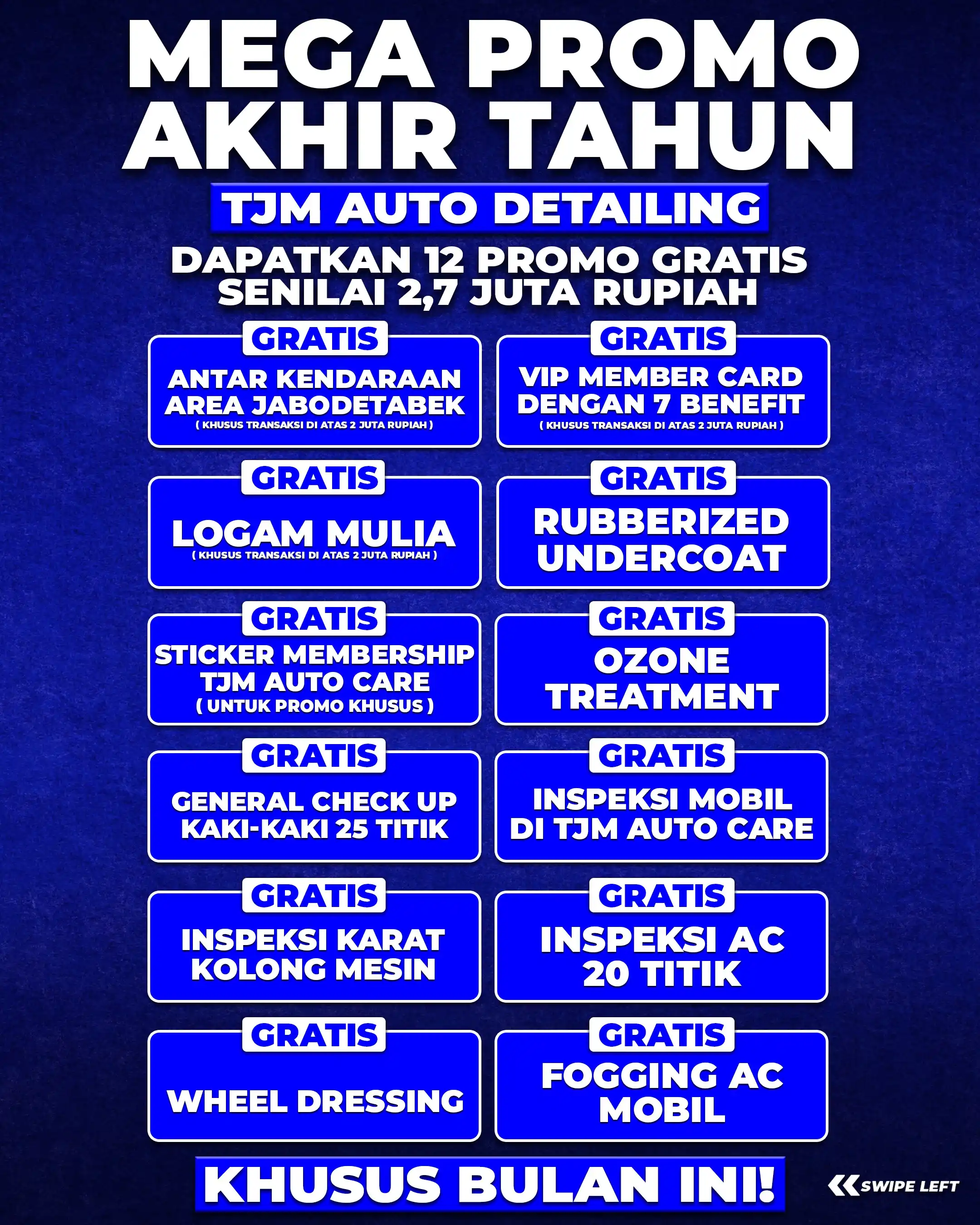 MEGA PROMO AKHIR TAHUN - TJM AUTO DETAILING